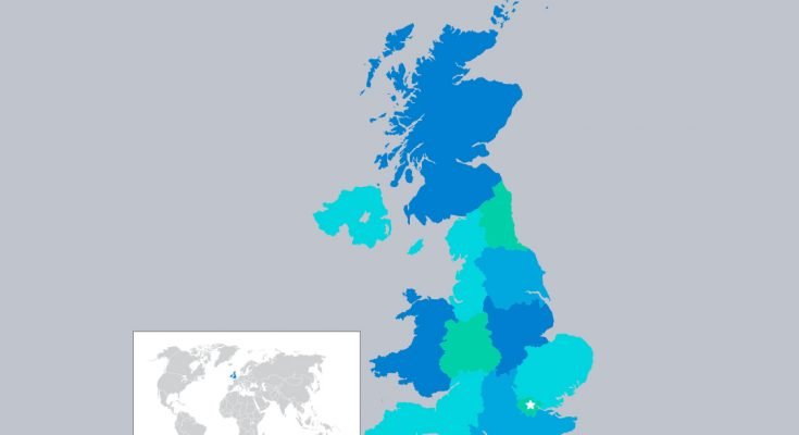 Map Of England showng some county outlines