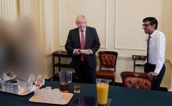 A picture of Boris Johnson and Rishi Sunak at Johnson's lockdown birthday party